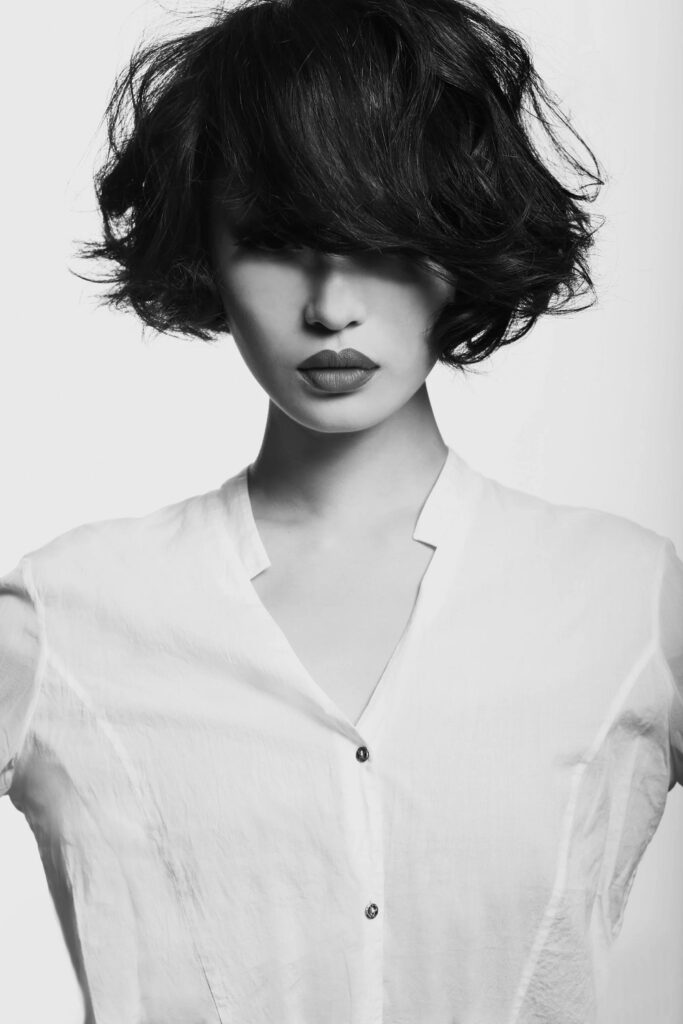 Black and White image of a model